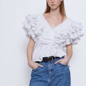 ZARA voluminous poplin top